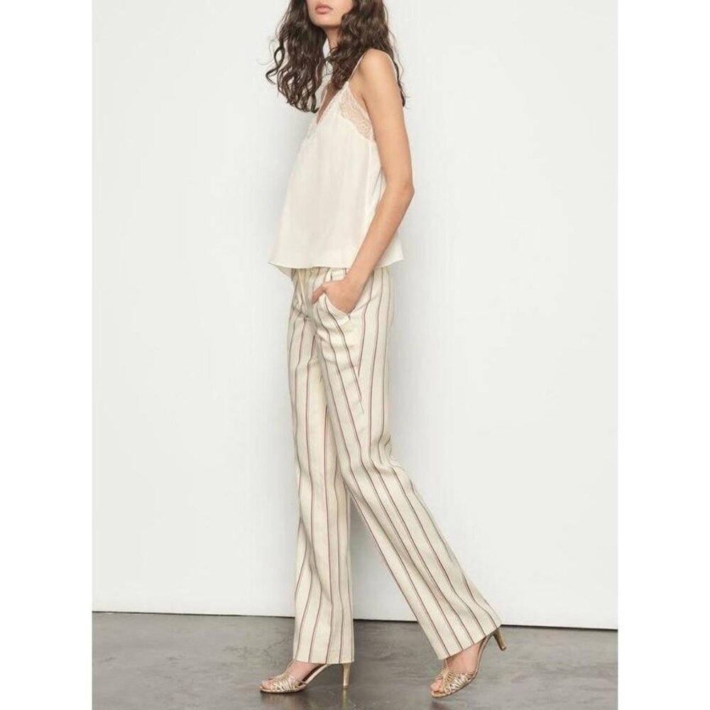 NWT BA&SH pantalon Farah pants in off white (sz8)